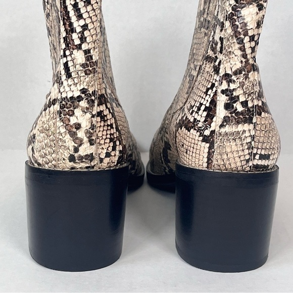 Nordstrom Leather Snakeskin Block Heel Boots Size 8.5 - Picture 7 of 12